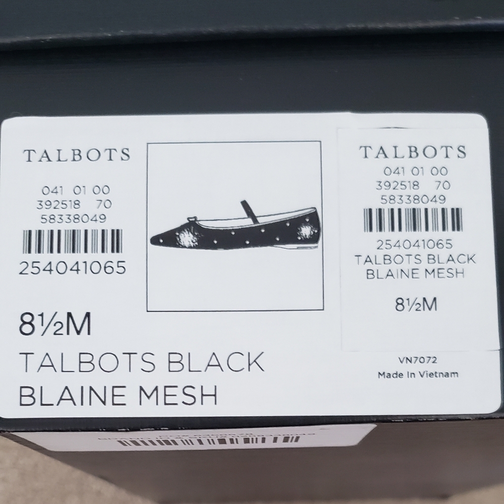 NWT-Talbots Black Blaine Mesh Ballet Flat with Bow Accent Size 8 1/2 - Picture 7 of 7